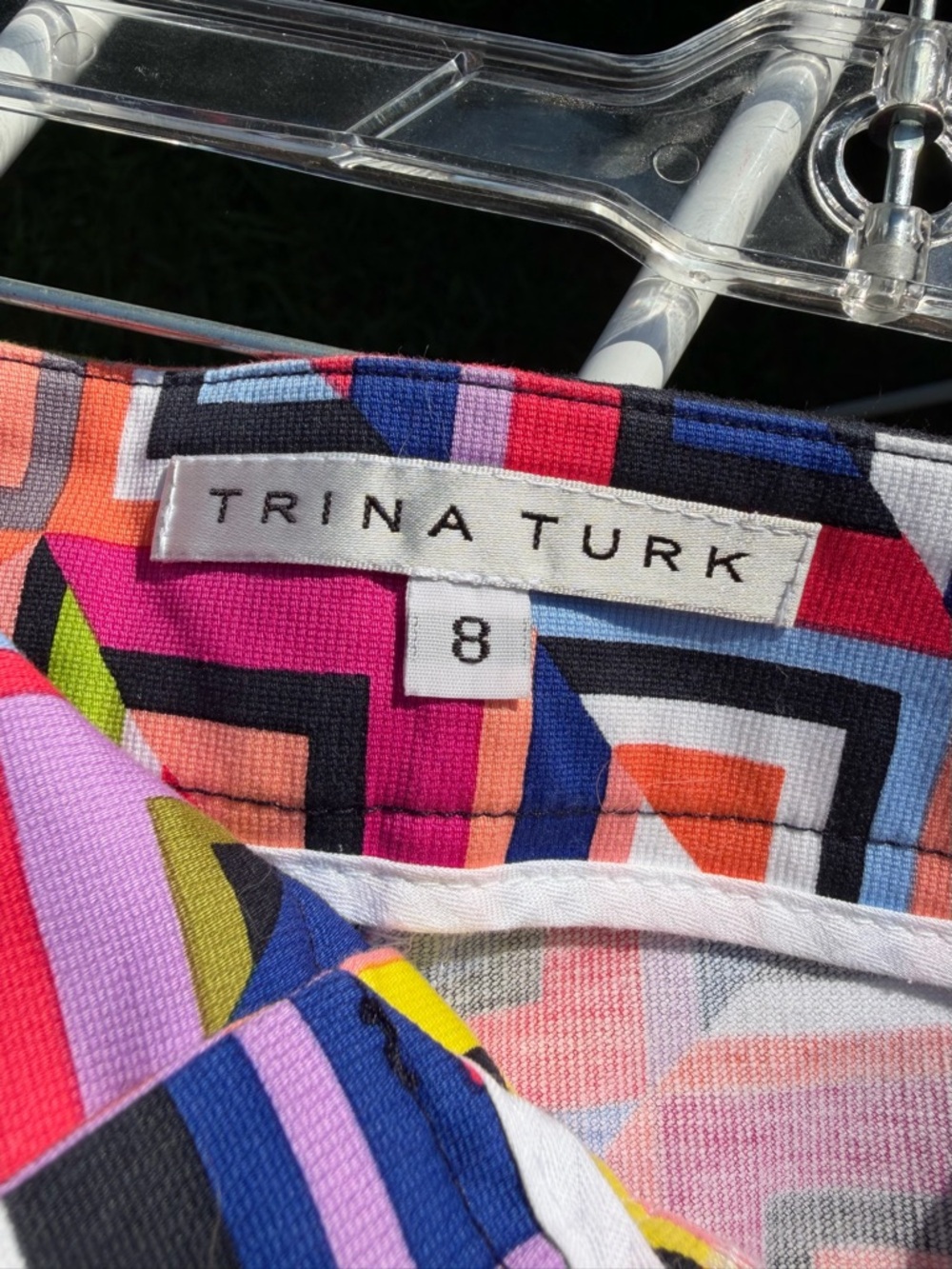Trina Turk Geometric Corbin size 8 Bold & Beautiful Geometric Print Shorts - Picture 5 of 9